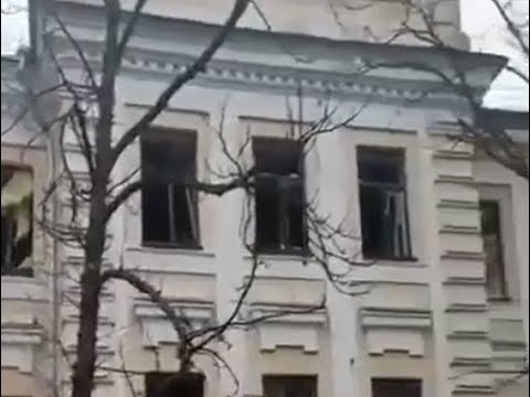 Zbombardowana szkoła dla osób niewidomych im. H.G. Korolenki w Charkowie.