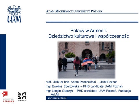 Polacy w Armenii. Dziedzictwo kulturowe i współczesność